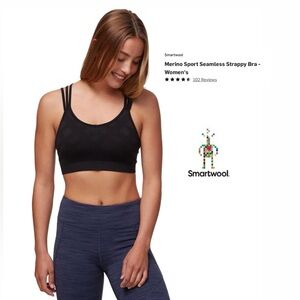 Smartwool Merino wool Sport Bra Women's small black natural fibers seamless